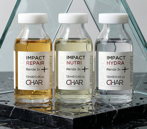 Kit Shampoo 500ml + Trio Char Shot (Hydra, Nutri e Repair)