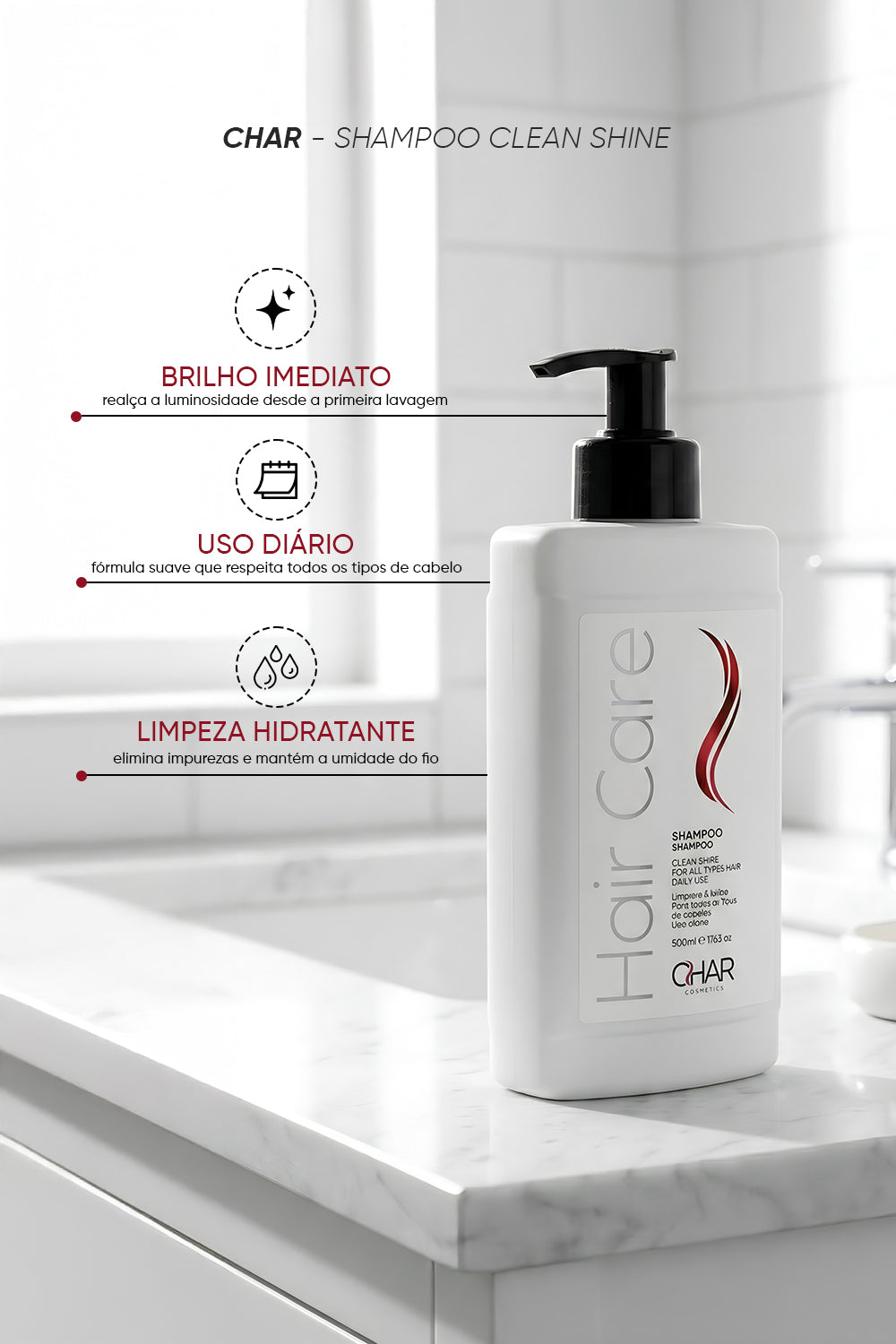 Shampoo Clean Shine Char 500ml